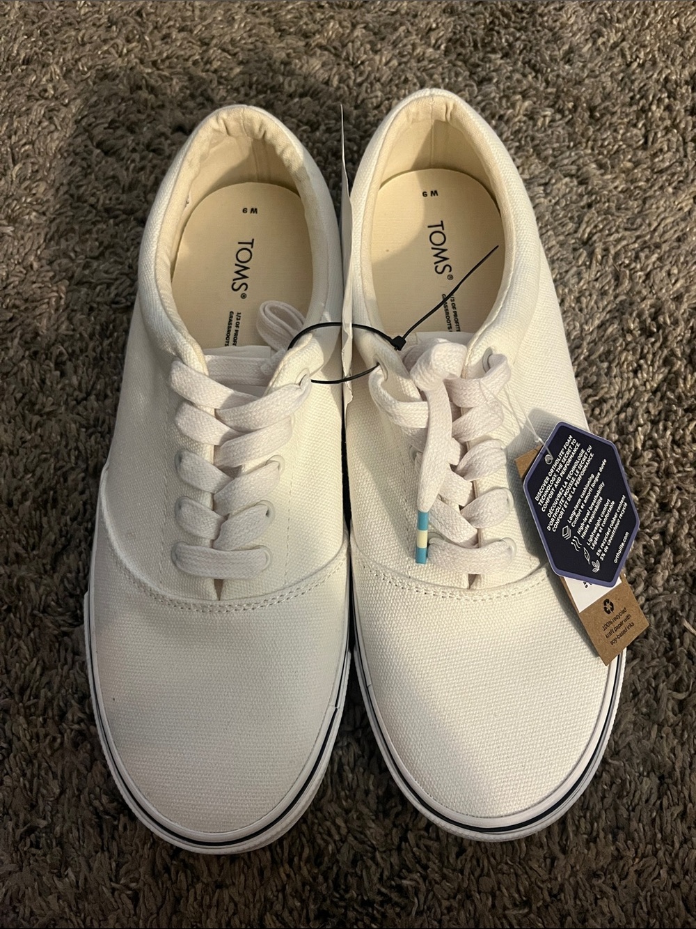 Toms Women's Cream Canvas Lace-Up Sneakers